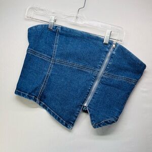 Love Tree Blue Denim Crop Top